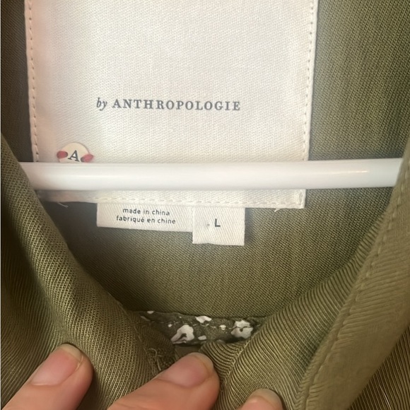 Anthropologie Army Green Ruffled Boho Jacket - Picture 4 of 5